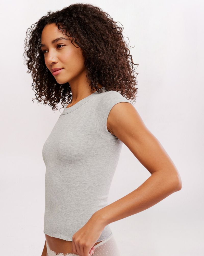 SO SOFT SEAMLESS BABY TEE, H GREY