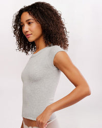 SO SOFT SEAMLESS BABY TEE, H GREY