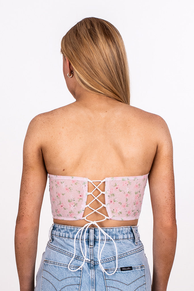 FLORAL LACE CORSET TOP