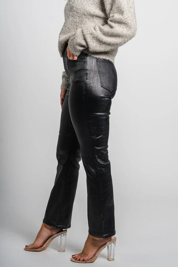 SHY GIRL COATED CROP FLARE