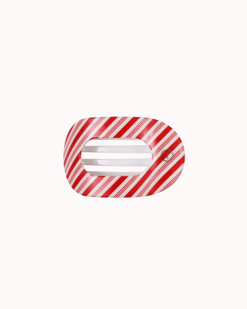 TELETIES - SMALL FLAT ROUND CLIP, CANDY CANE CRUSH