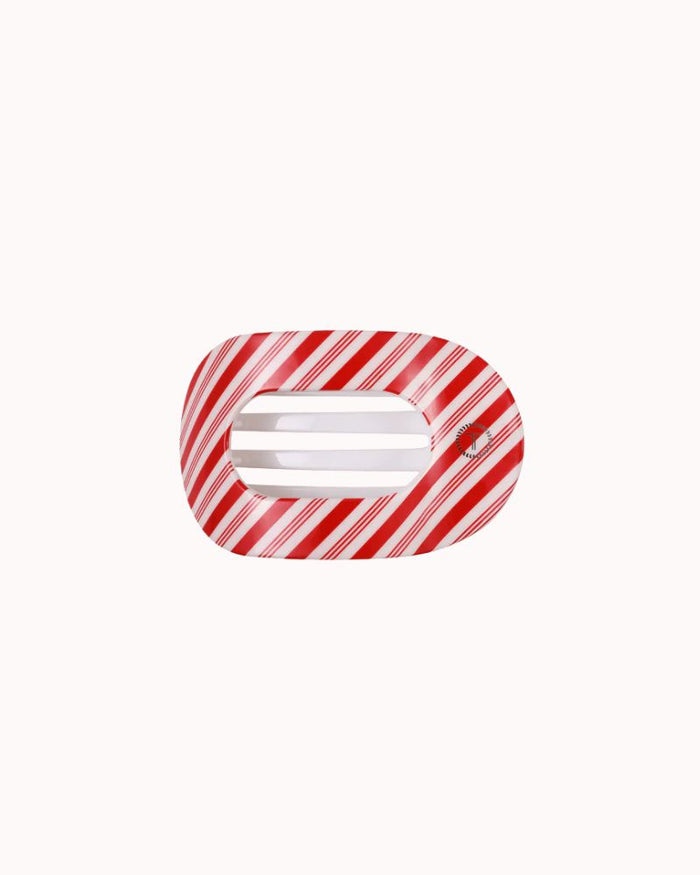 TELETIES - SMALL FLAT ROUND CLIP, CANDY CANE CRUSH
