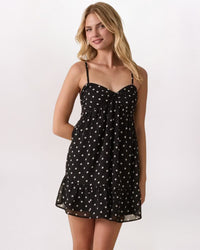 TWIST DETAIL POLKA DOT DRESS
