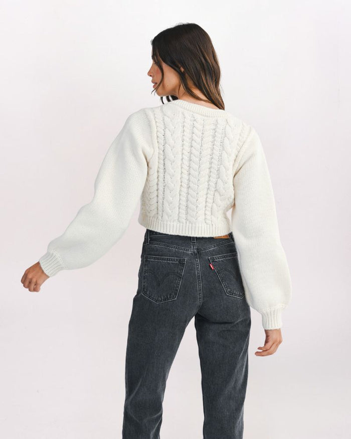 TIE DETAIL CABLE CARDIGAN