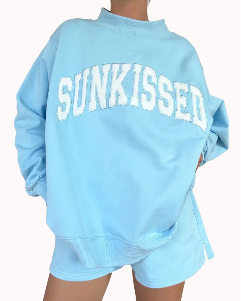 SUNKISSED EMBROIDERED CREW SWEATSHIRT