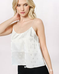 TONAL POLKA DOTS TANK, WHITE