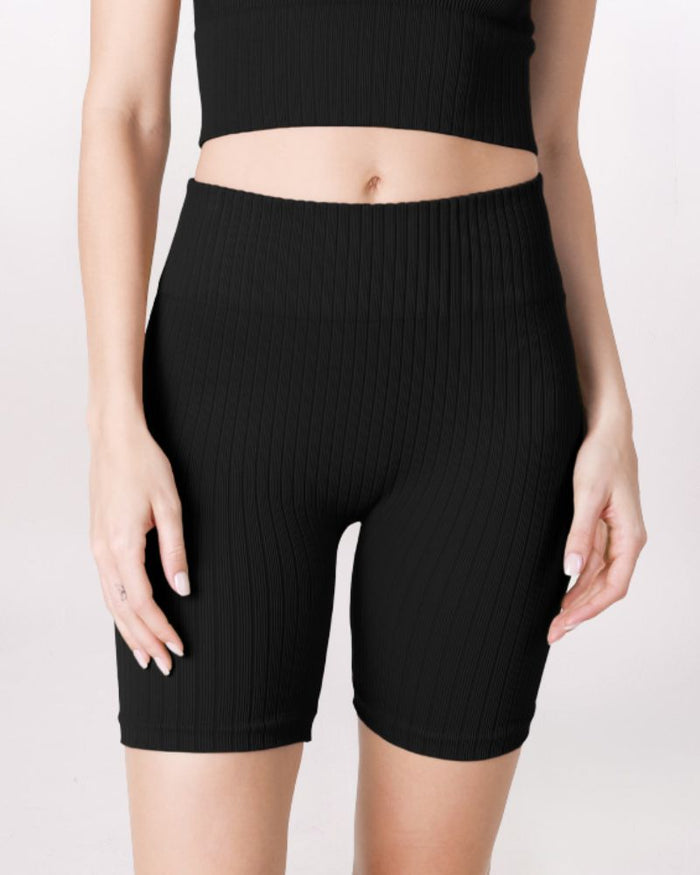 WIDE RIB BIKE SHORT - BLACK