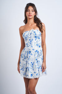 FLORAL LACED BACK DRESS