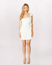 JELLYFISH DRAPE BACK DRESS - WHITE