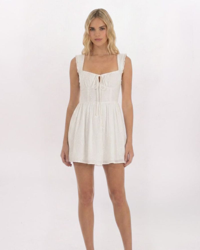 SL EYELET CORSET FLTR DRESS