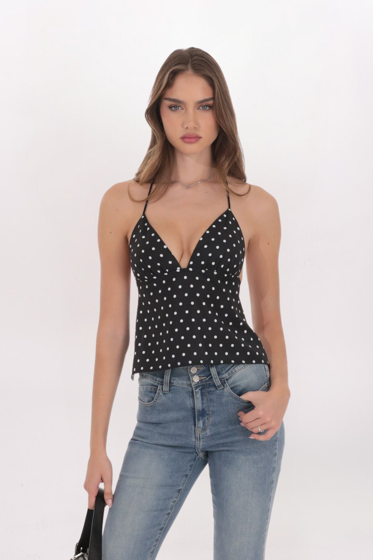 TRIANGLE POLKA DOT CAMI TANK