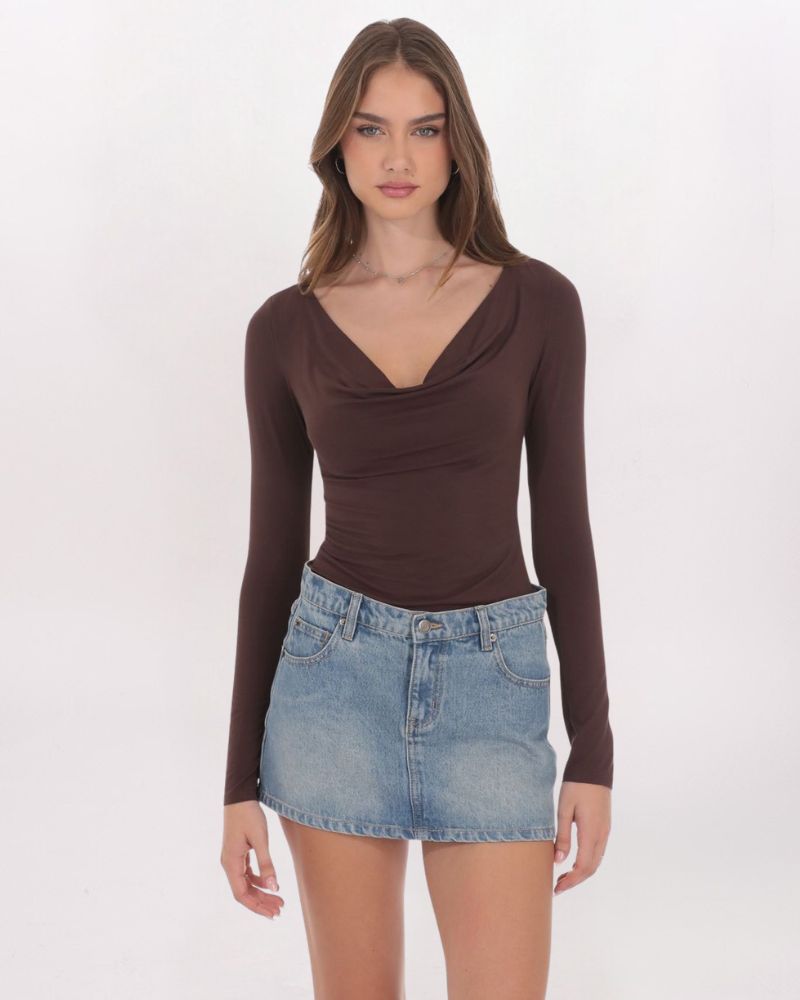 LOW RISE 5-POCKET DENIM SKIRT