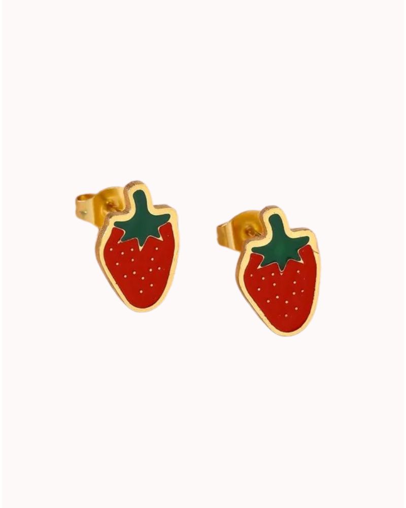 STRAWBERRIES STUD - GOLD