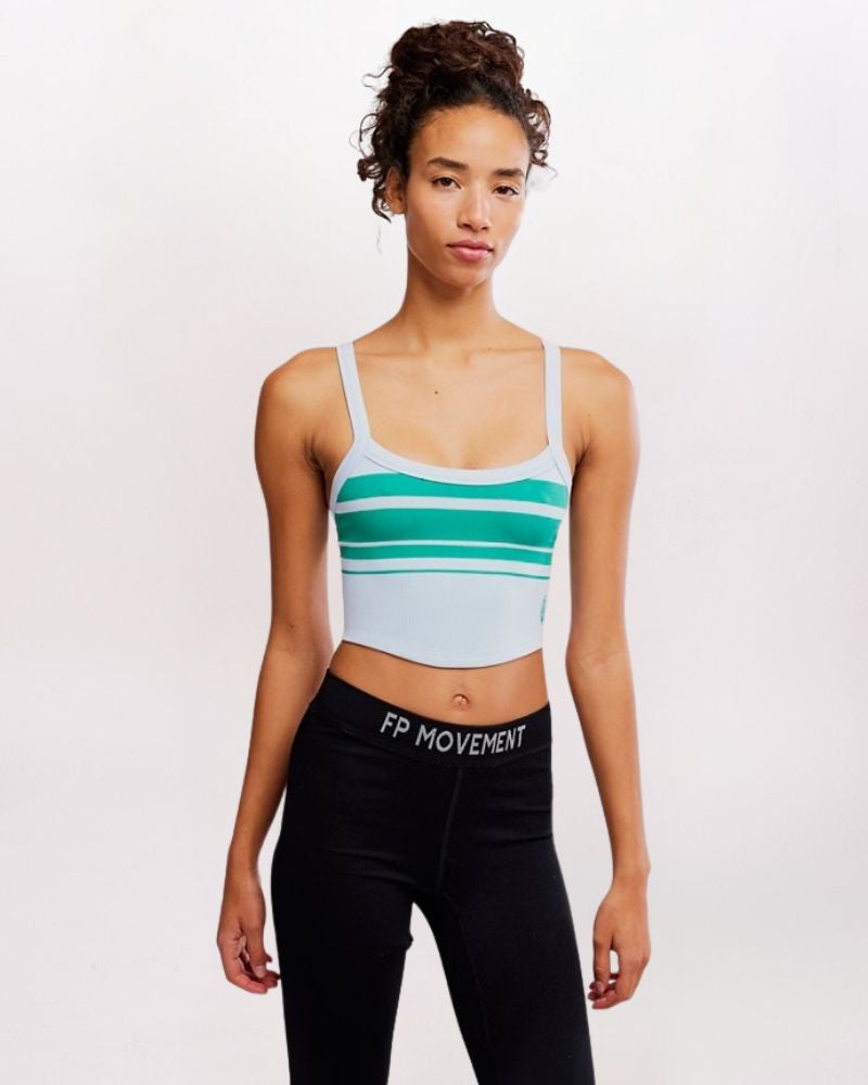 ALL CLEAR STRIPED CAMI, ARCTIC SNOW