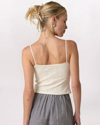 TIE FRONT POINTELLE TANK, BUTTER