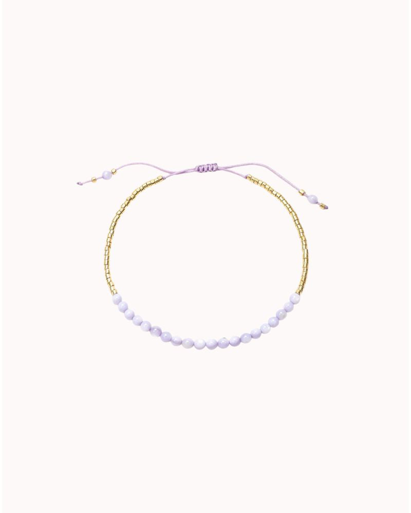 BEADED THREAD PULL BRCLT - PURPLE