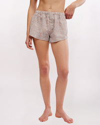 CROSS MY HEART PLAID BOXER, IVORY COMBO
