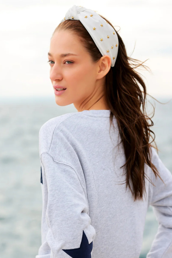 STARS KNOT HEADBAND- WHITE
