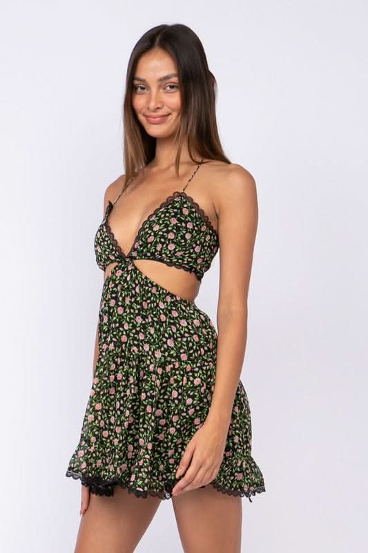 FLORAL CUTOUT DRESS