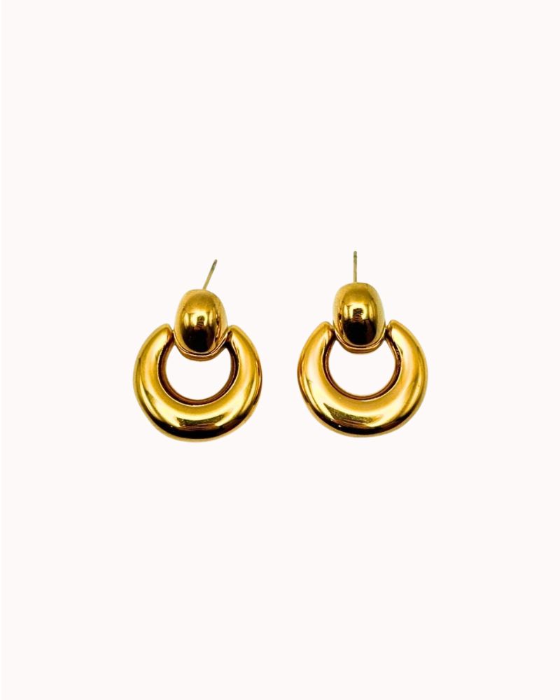 PUFFY CIRCLE DROP EARRING