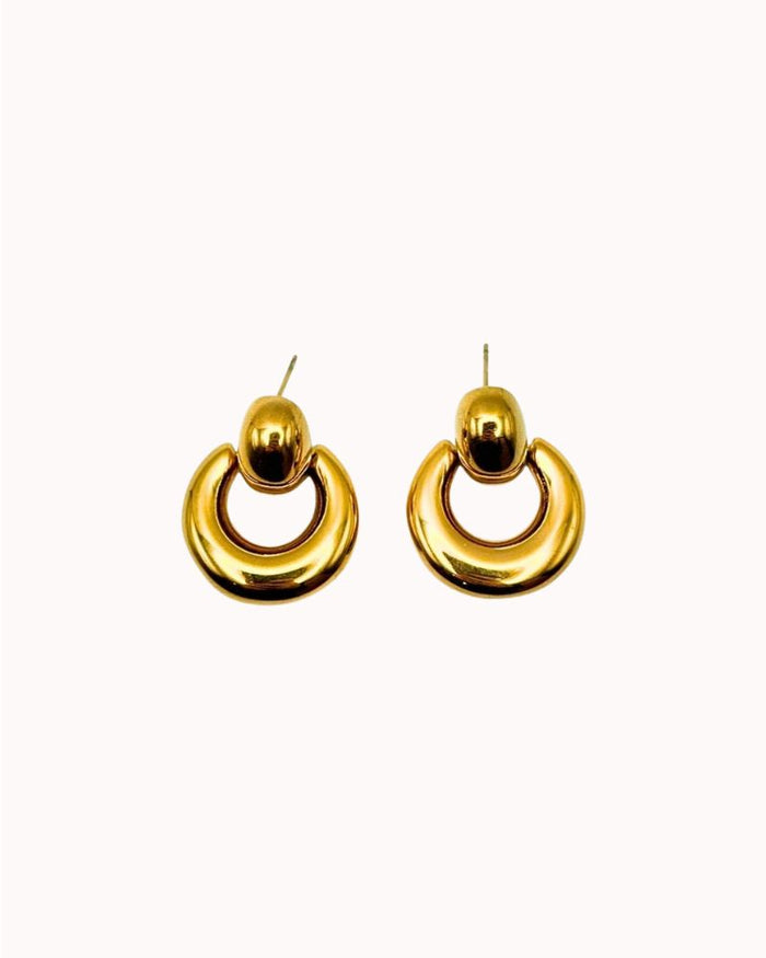 PUFFY CIRCLE DROP EARRING