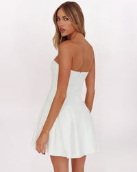 STRAPLESS FLARE DRESS