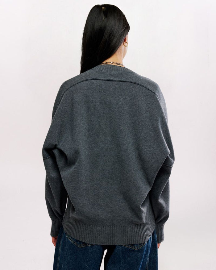 ALMA PULLOVER SWEATER, CHARCOAL H