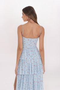 FLORAL MESH MAXI DRESS