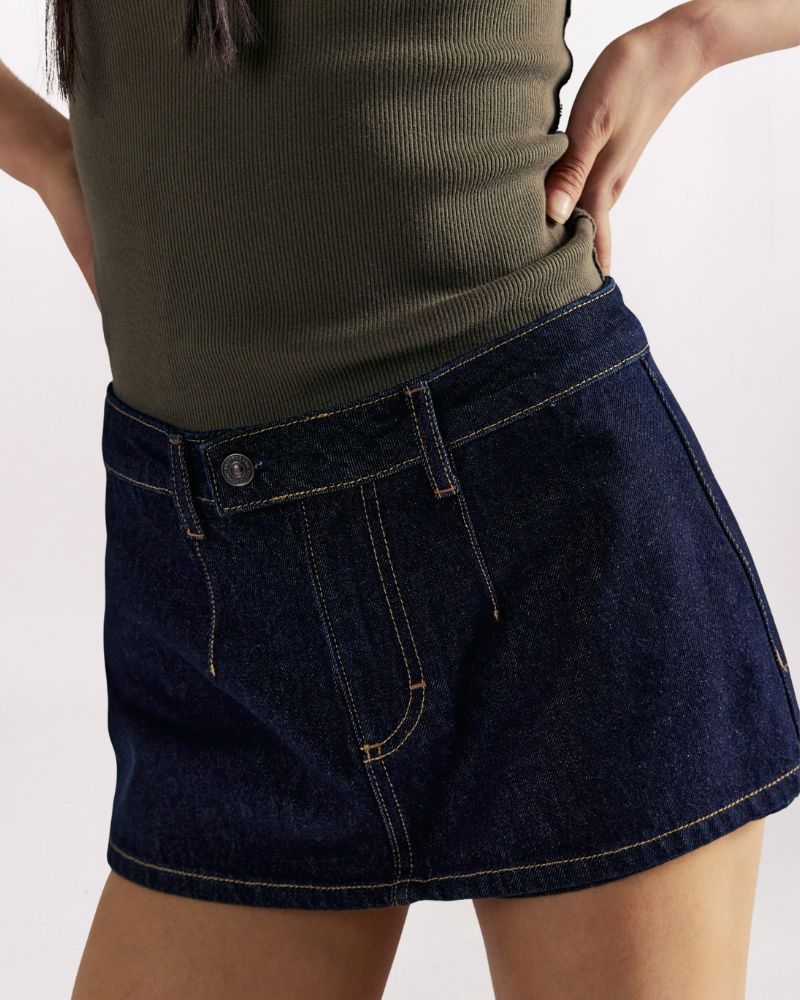 GALIVANTING DENIM SKORT, RINSE