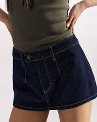 GALIVANTING DENIM SKORT, RINSE