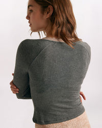 LITTLE BIT LAYERING TOP, H CHARCOAL