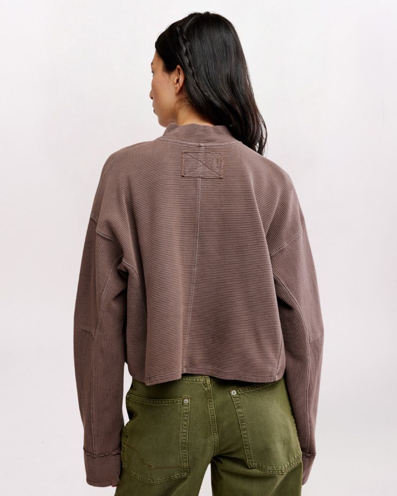 CELESTE QUARTER ZIP SWEATSHIRT, MOCHACHINNO