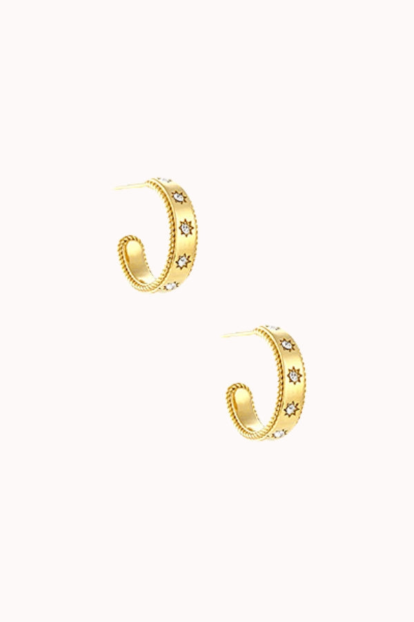 CZ STUDDED HOOP