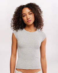 SO SOFT SEAMLESS BABY TEE, H GREY