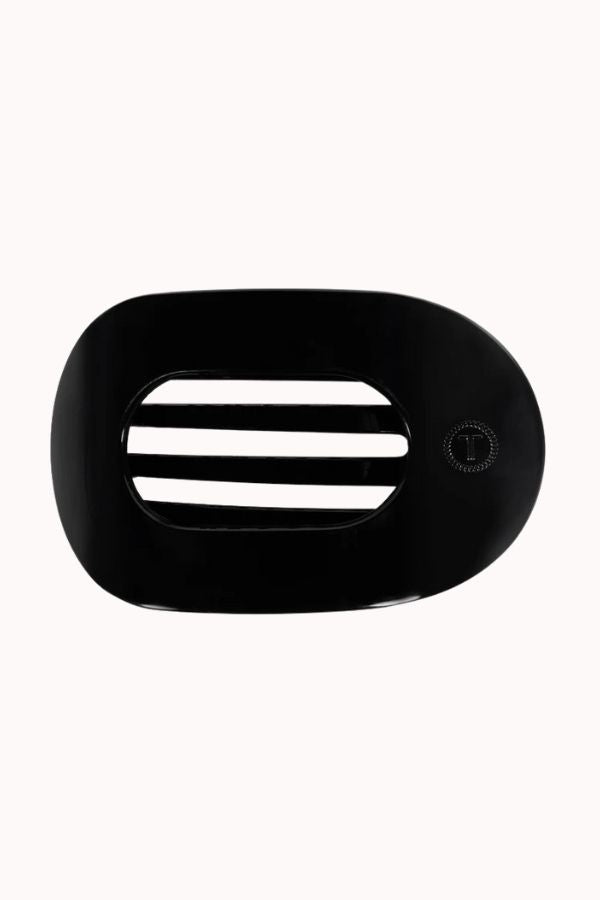 TELETIES - LARGE FLAT ROUND CLIP, JET BLACK