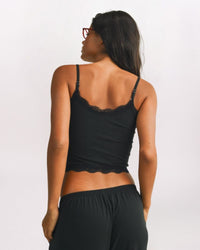 LACE EDGE CAMI, BLACK