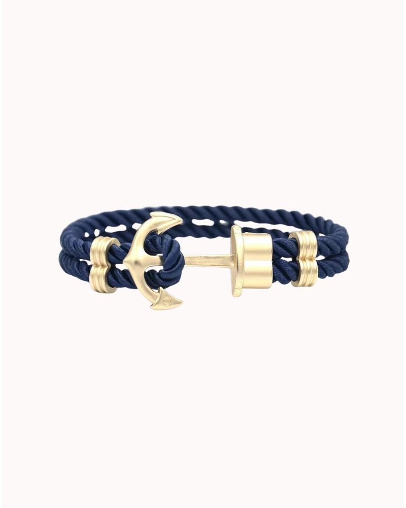 ANCHOR & ROPE BRACELET - BLUE/GOLD