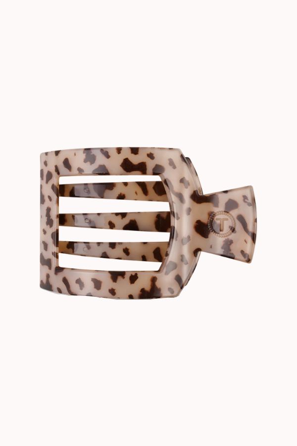 TELETIES - LARGE FLAT SQUARE CLIP, BLONDE TORTOISE