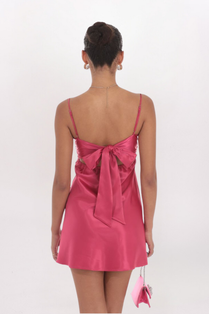 SWEETHEART NECK TIE BACK DRESS