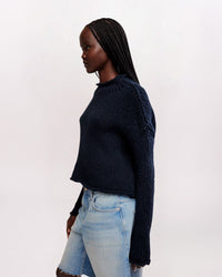 ROLL NECK OPAL SWEATER, BLACK