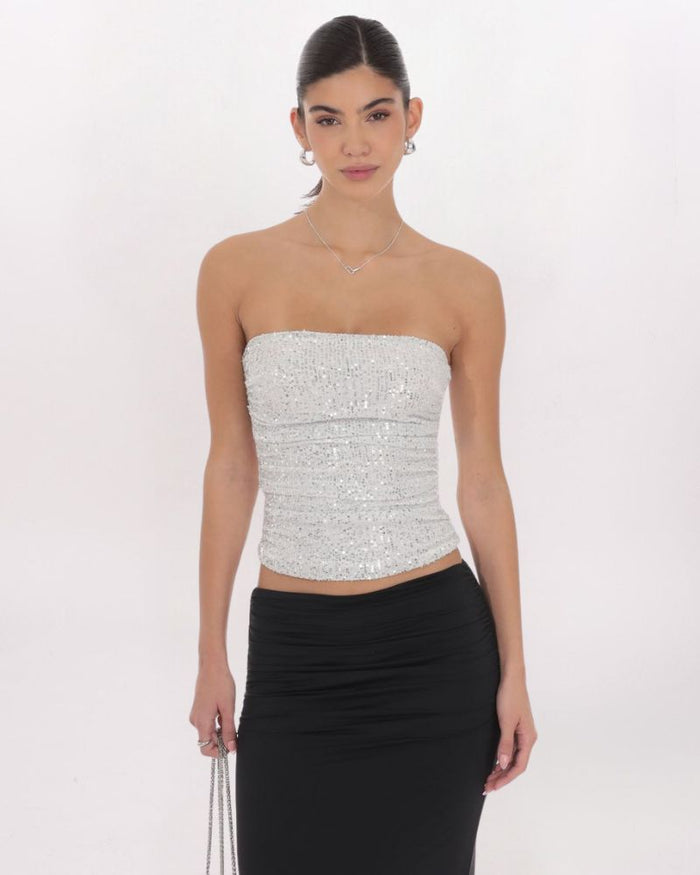 STRAPLESS SEQUIN TUBE