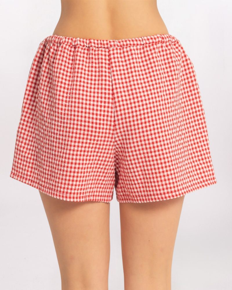GINGHAM SHORT, RED
