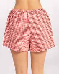 GINGHAM SHORT, RED