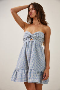 GINGHAM MINI DRESS