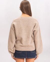 COZY GRANDPA CARDIGAN, DK TAUPE
