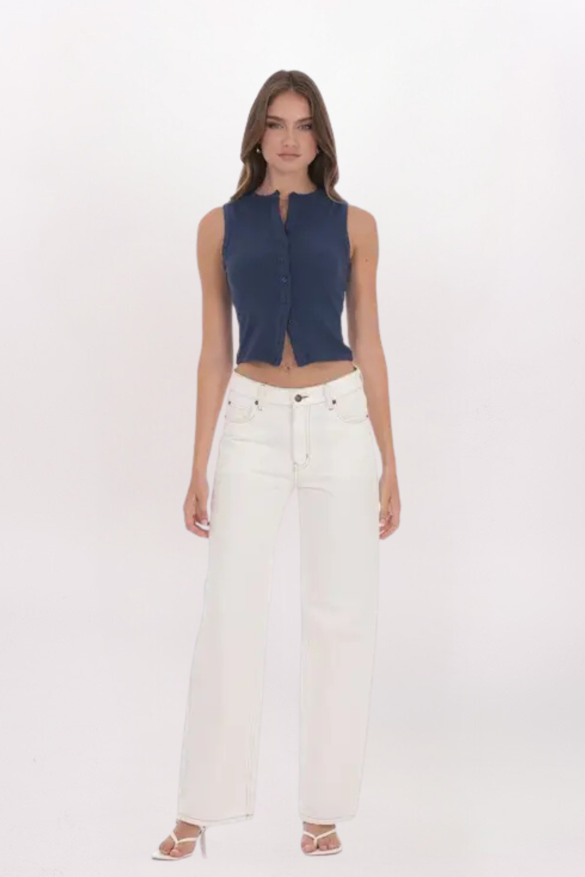 RIBBED BUTTON TOP