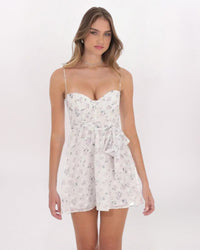 FLORAL TIE DETAIL CORSET DRESS