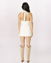 LINEN MICRO MINI SKORT, WHITE