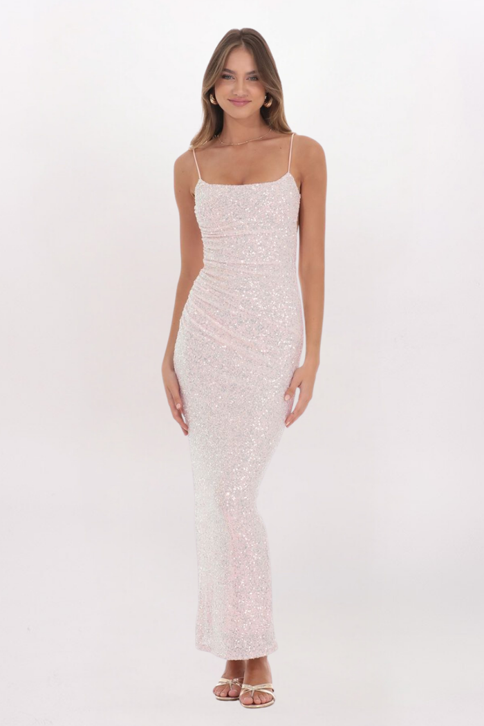 IRIDESCENT SEQUIN MAXI DRESS
