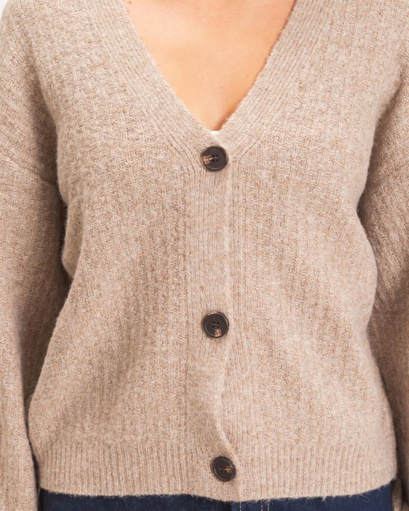 COZY GRANDPA CARDIGAN, DK TAUPE